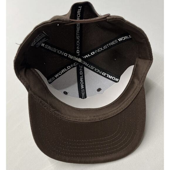 World Industries Brown Snapback Baseball Hat Skateboard Cap Mens NEW Fast Ship - Picture 8 of 11